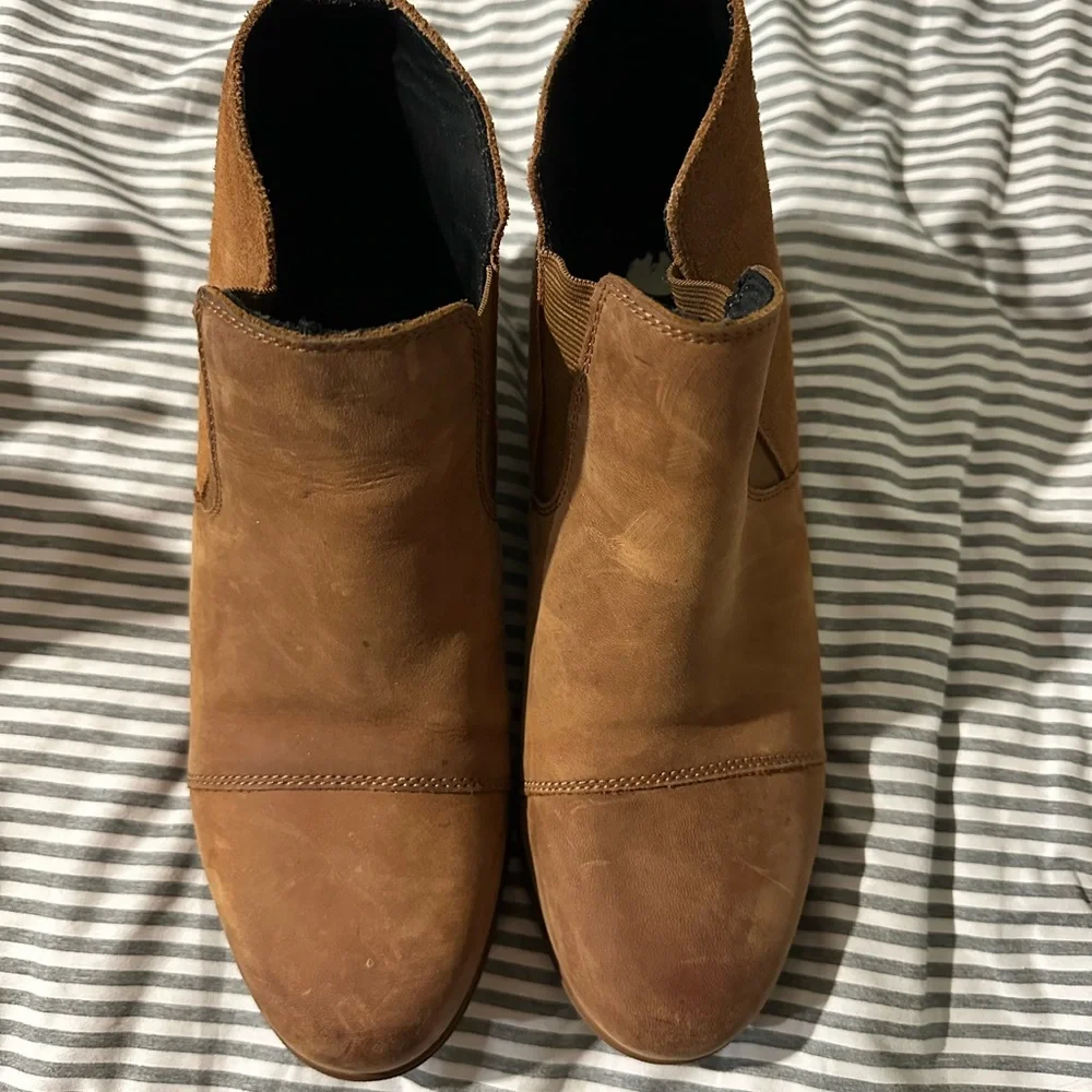 Sorel Women's Evie Pull-On Bootie Waterproof Suede Leather Wedge Ankle size 11 - Picture 6 of 10